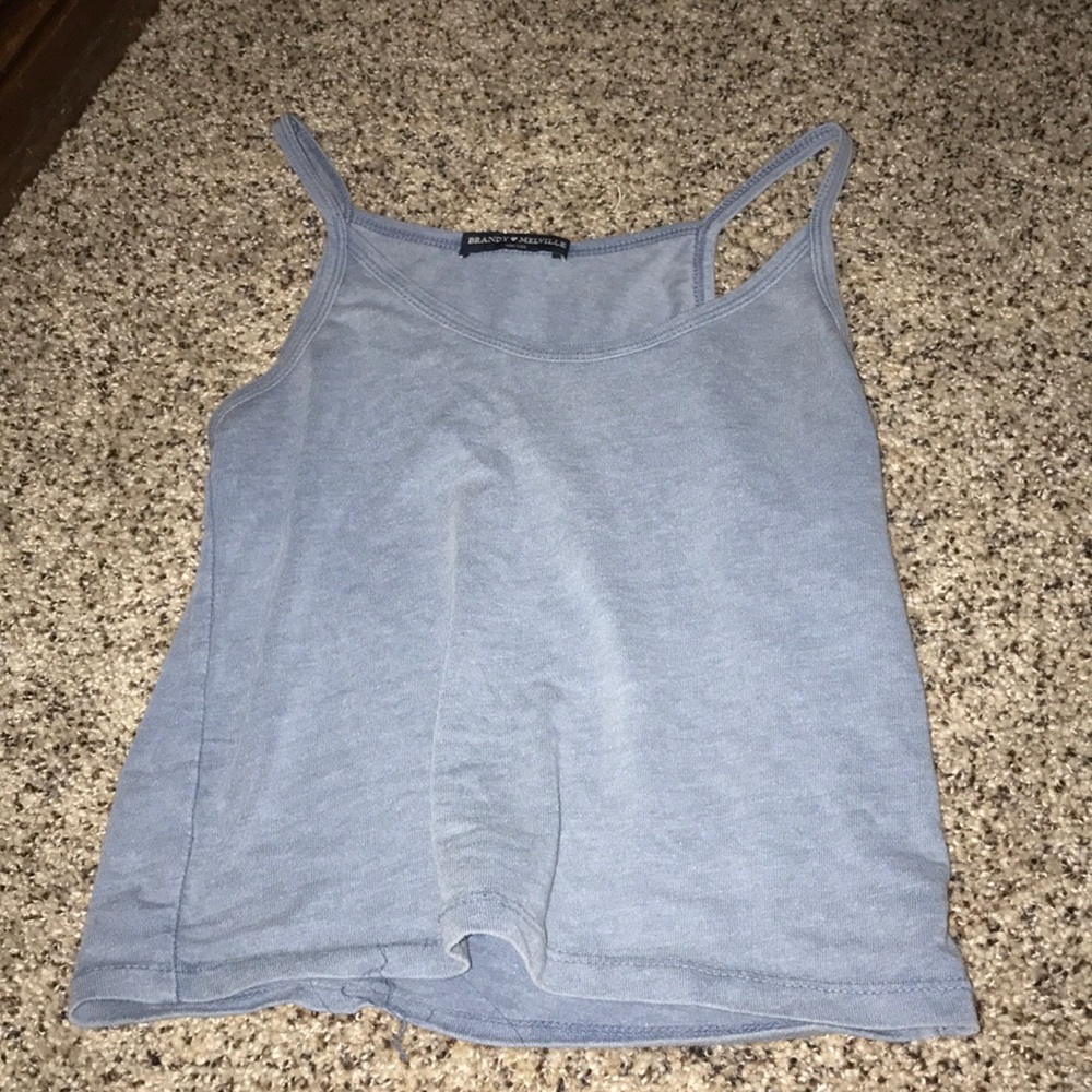 blue tank top